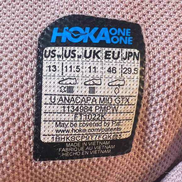 HOKA ANACAPA Mid Gore-Tex Waterproof Hiking Unisex Shoe Boot Peach Sz 13W/ 11.5M - Picture 3 of 16